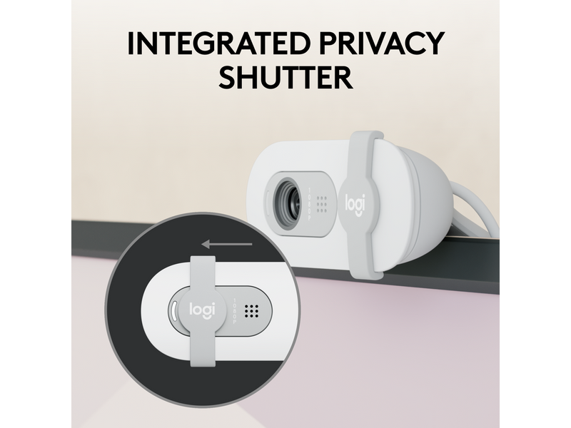 Logitech Brio 100 Full HD Webcam for Meetings and Streaming, Auto-Light Balance,