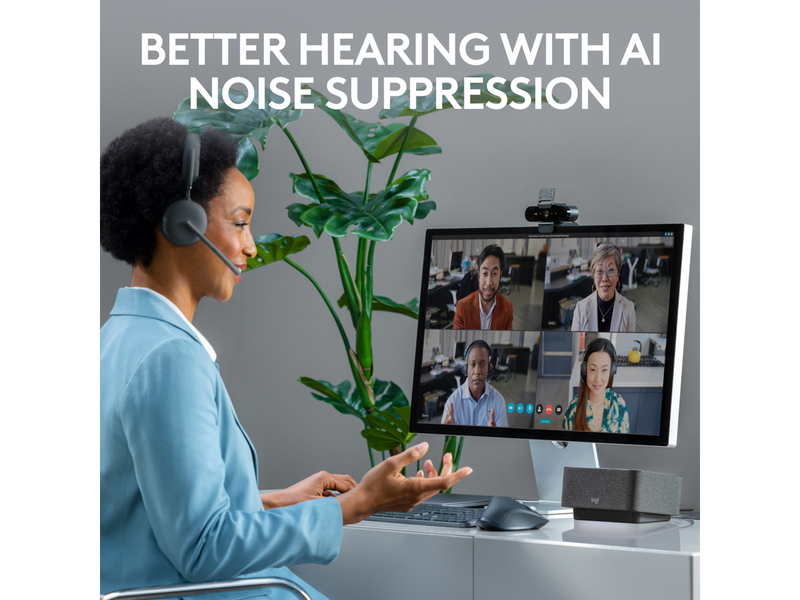 Logitech Zone 950 Premium Noise Canceling Headset with Hybrid ANC, Bluetooth,