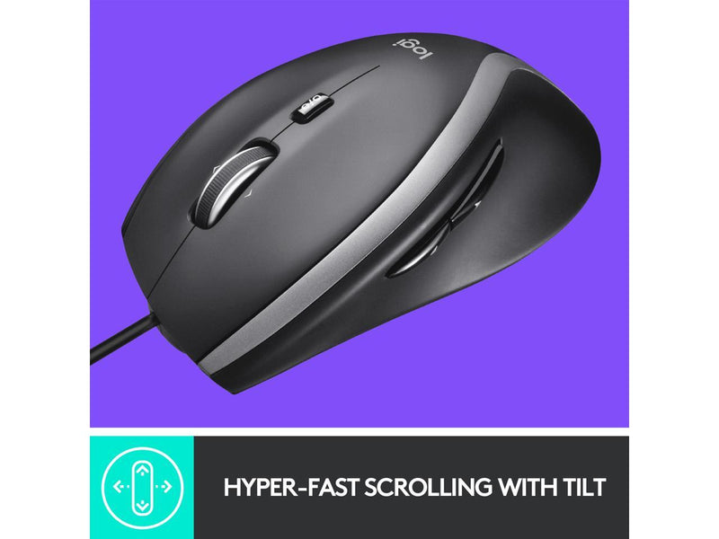 Logitech - M500s Advanced Wired Optical Mouse with Hyper-fast Scrolling & Tilt -