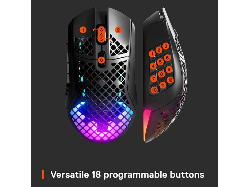 SteelSeries Aerox 9 Wireless – Ultra-Lightweight Wireless Gaming Mouse – 18000