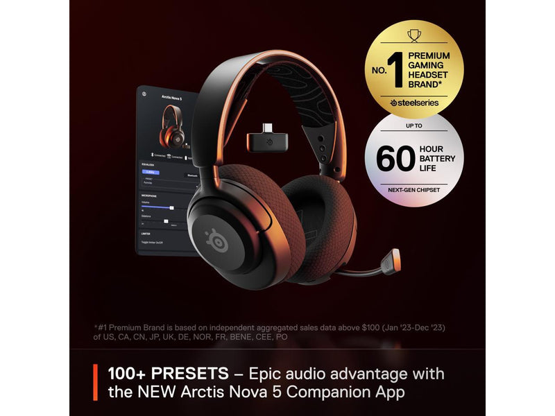 SteelSeries Arctis Nova 5 Wireless Multi-System Gaming Headset — Neodymium