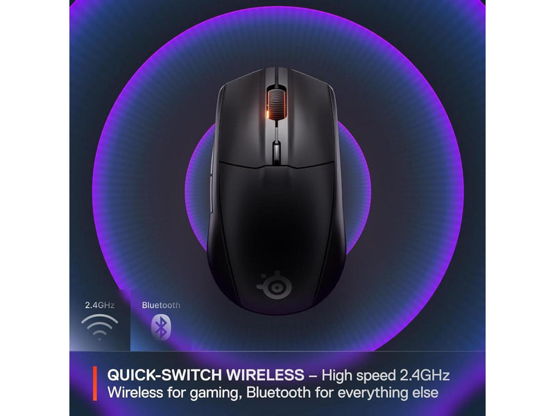 SteelSeries Rival 3 Wireless Gen 2 Gaming Mouse — 2.4GHz and Bluetooth, 18000