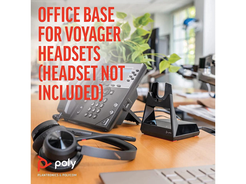 Poly - Voyager Office Base (Plantronics) - Compatible with Voyager Focus 2 and