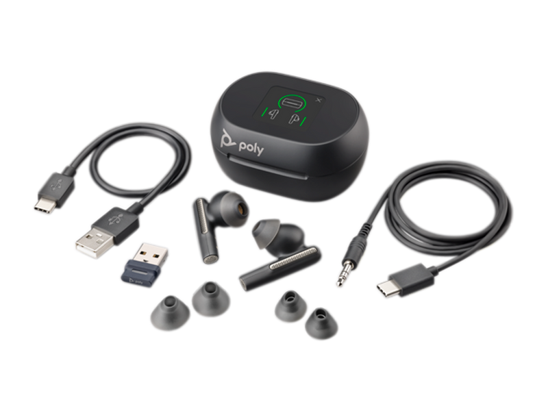 Poly Voyager Free 60+ UC Wireless Earset - USB-A Dongle - True Wireless -