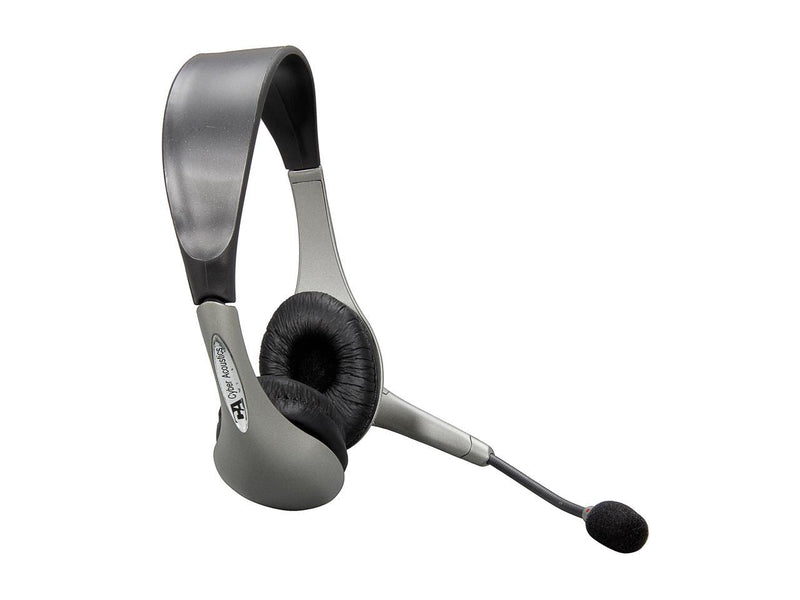 Cyber Acoustics AC851B USB Connector Circumaural Stereo Headset & Boom Mic