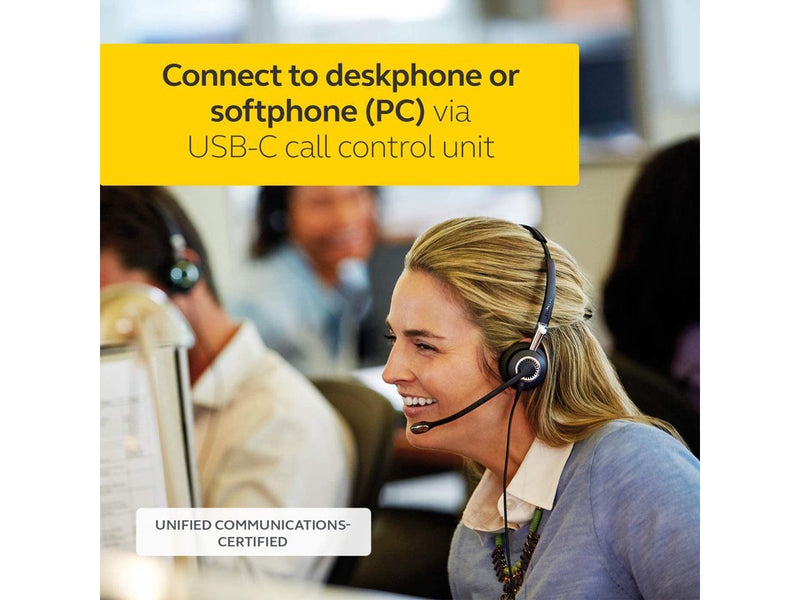 Jabra 2400 II USB DUO CC Wired Call Center Headset for Softphone with Noise