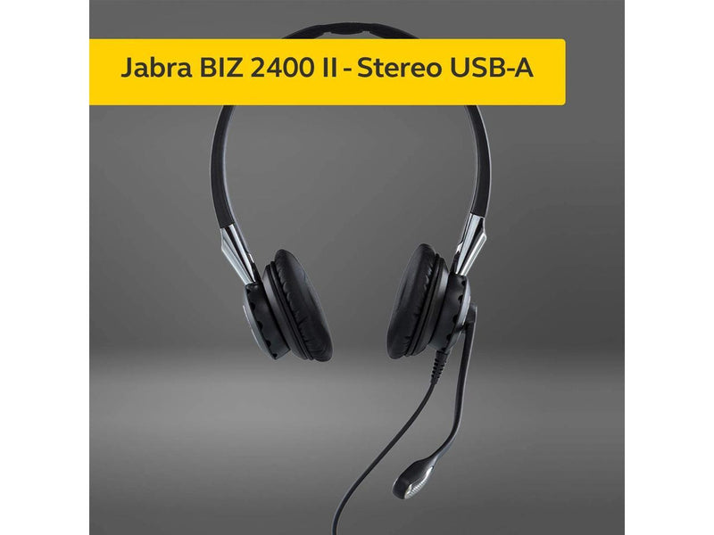 Jabra 2400 II USB DUO CC Wired Call Center Headset for Softphone with Noise