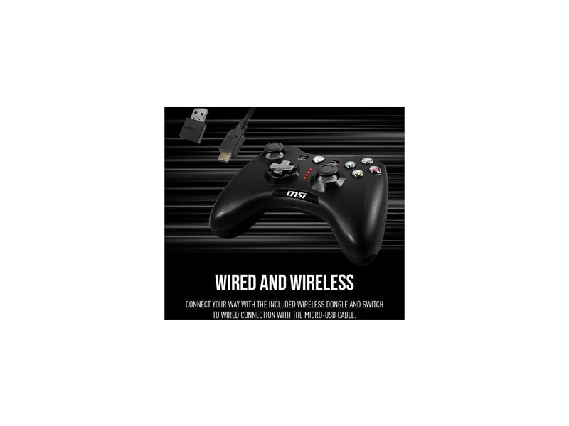 MSI Force GC30V2 Wireless Gaming Controller, Dual Vibration Motors, Dual