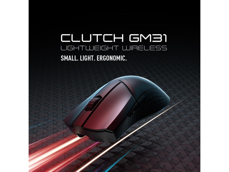 MSI Clutch GM31 Lightweight Wireless Ergonomic Gaming Mouse & Charging Dock, 12K