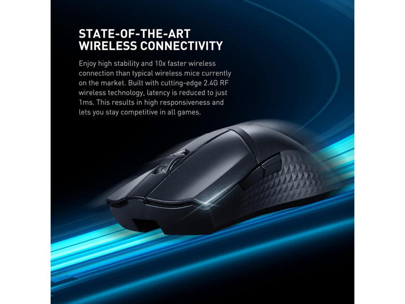 MSI Clutch GM31 Lightweight Wireless Ergonomic Gaming Mouse & Charging Dock, 12K