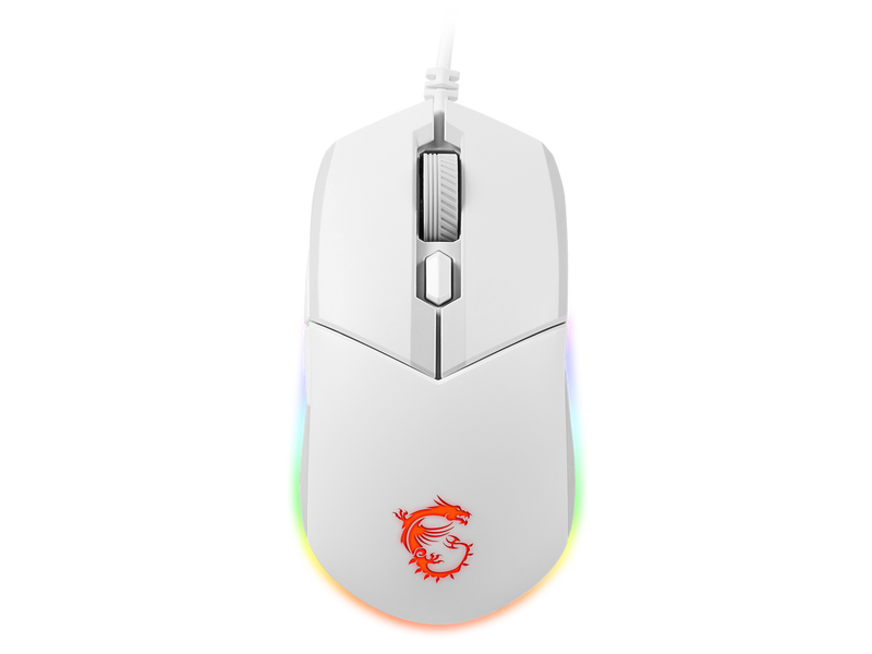 MSI Clutch GM11 White Gaming Mouse - 5000 DPI Optical Sensor, Symmetrical, 10M+