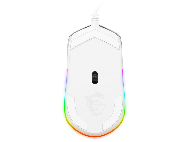 MSI Clutch GM11 White Gaming Mouse - 5000 DPI Optical Sensor, Symmetrical, 10M+