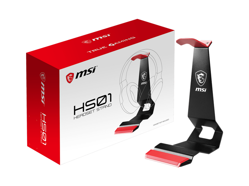 MSI HS01 Headset Stand, Metallic Design, Cell Phone Holder, Non-Slip