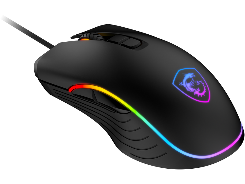 MSI Forge GM300 Lightweight Gaming Mouse - USB, RGB, Adjustable up to 7200 DPI -