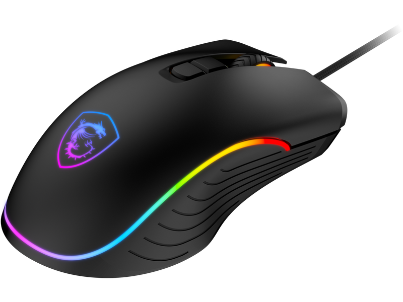 MSI Forge GM300 Lightweight Gaming Mouse - USB, RGB, Adjustable up to 7200 DPI -