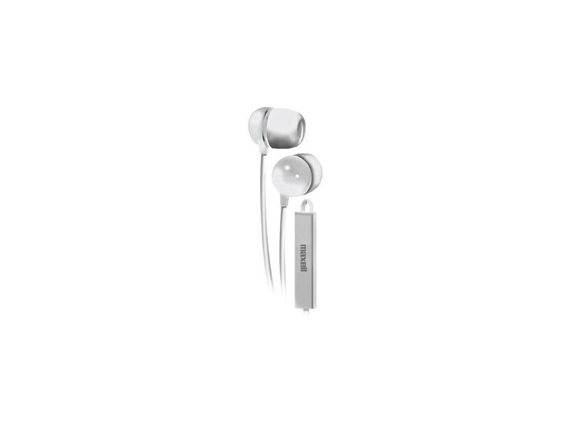 Maxell White 190303WM Earbud with In-Line Microphone and Remote for Mobile