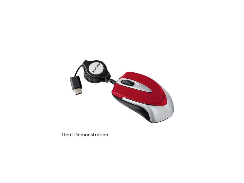 Verbatim USB-C Mini Optical Travel Mouse-Red