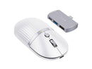 ProtoArc 2-in-1 Travel Hub Mouse - Modular HubMouse with Customized Hub - White
