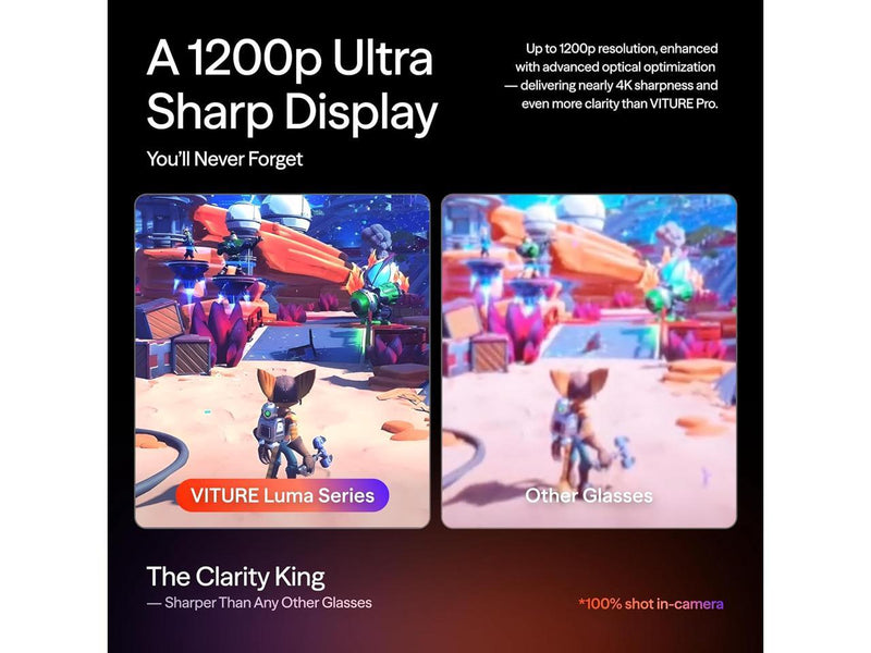 VITURE Luma Pro XR Glasses — 152” 1200p Ultra Sharp Display, 1000 Nits, 52° FOV,