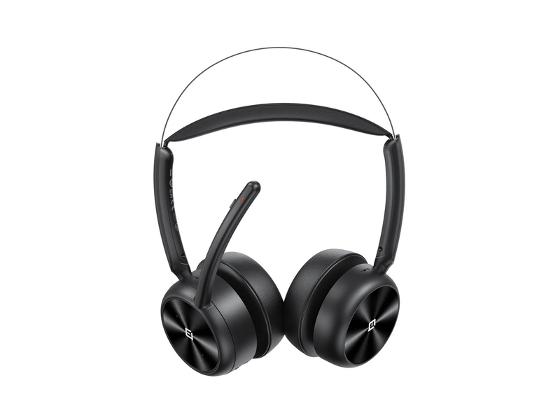 eMeet GeniusCall Wireless On-Ear Headset with Charging Base and Super ENC -