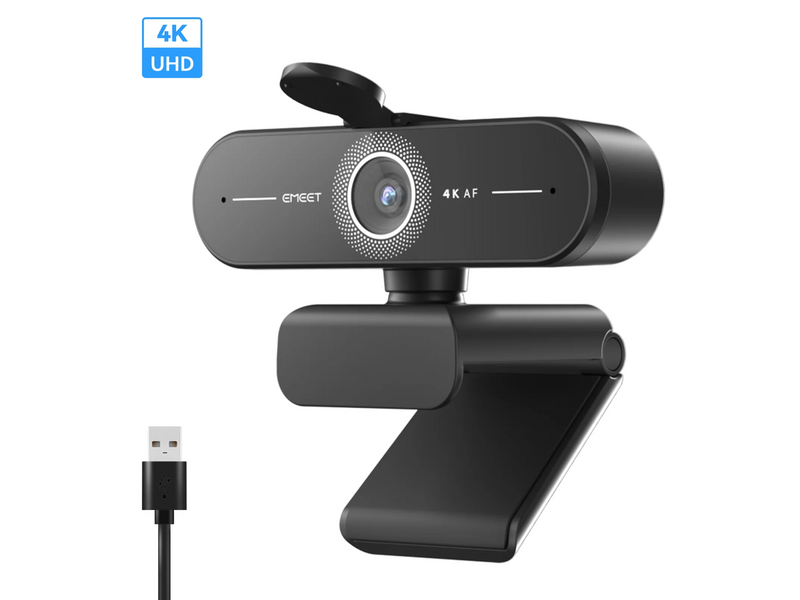 eMeet SmartCam C60E Ultra HD 4K/2K/1080P Webcam with Auto Focus - Black