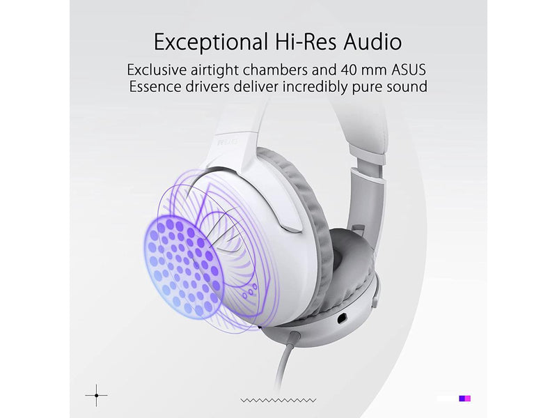 ASUS ROG Strix Go Core Moonlight White Gaming Headset | Hi-Res Audio