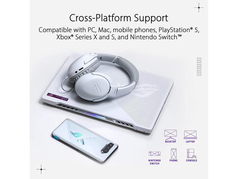 ASUS ROG Strix Go Core Moonlight White Gaming Headset | Hi-Res Audio