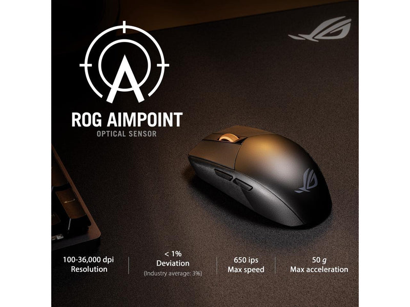 Asus ROG Strix Impact III Wireless Gaming Mouse, 57 G Lightweight, 36K DPI