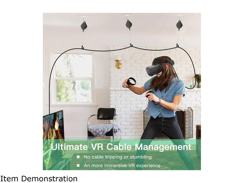 NexiGo VR Cable Management System, Ceiling Hooks with Retractable Carabiner