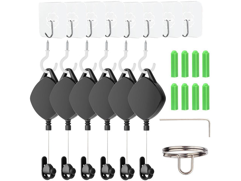 NexiGo VR Cable Management System, Ceiling Hooks with Retractable Carabiner