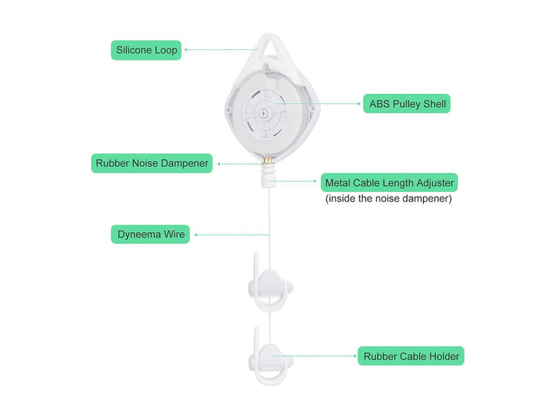 NexiGo VR Cable Management System, Ceiling Hooks with Retractable Carabiner