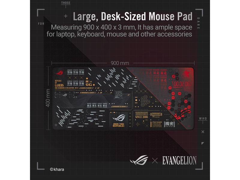 ASUS ROG Scabbard II EVA Edition Extended Gaming Mouse Pad, Protective Nano