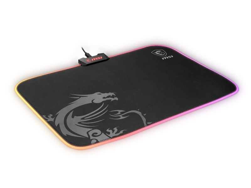 MSI AGILITY GD60 (RGB) Mouse Pad, 15" x 11", Micro-Textile Surface, Natural