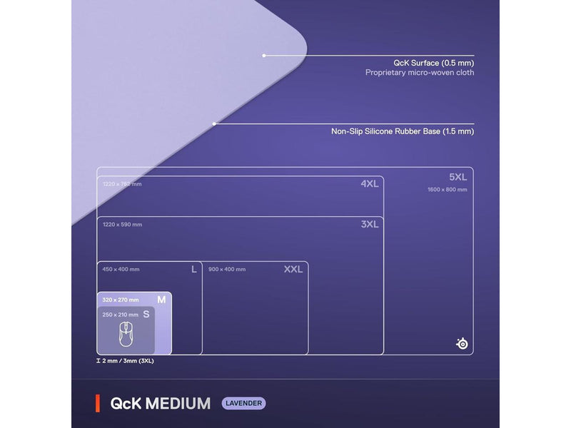 SteelSeries QcK Cloth Gaming Mouse Pad - Exclusive Micro-Woven Surface,