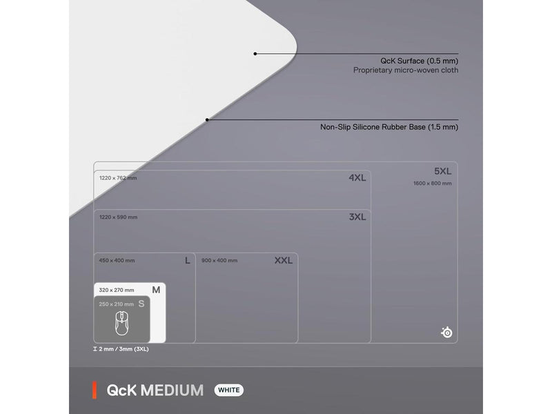 SteelSeries QcK Cloth Gaming Mouse Pad - Exclusive Micro-Woven Surface,