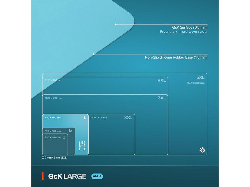 SteelSeries QcK Cloth Gaming Mouse Pad - Exclusive Micro-Woven Surface,