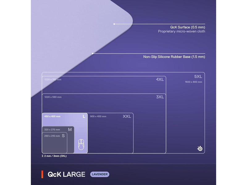 SteelSeries QcK Cloth Gaming Mouse Pad - Exclusive Micro-Woven Surface,