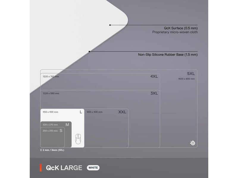SteelSeries QcK Cloth Gaming Mouse Pad - Exclusive Micro-Woven Surface,