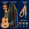 HOLA! MUSIC HM-21GN SOPRANO UKULELE BUNDLE CANVAS TOTE BAG, STRAP, PICKS - GREEN - Like New