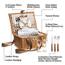 JOLLY HOME Picnic Basket Set 2 Persons Willow Insulated Cooler B08T98NNK9 - Brand New