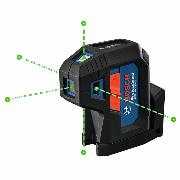 BOSCH GPL100-50G GREEN-BEAM SELF-LEVELING ALIGNMENT LASER - BLACK/BLUE - Like New