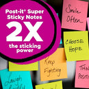 Post-it Super Sticky Notes, 3" x 3", Supernova Neons, 24 Pads, 70 Sheets - Brand New