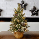 NATIONAL TREE COMPANY PRE-LIT ARTIFICIAL MINI TREE WHITE WHITE TIPPED 2FT GREEN - Brand New