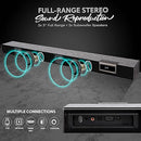 PYLE PyleUsa Home Bluetooth Sound bar Stylish 60W 35" 4K HDMI PSBV40BT - Silver - Like New