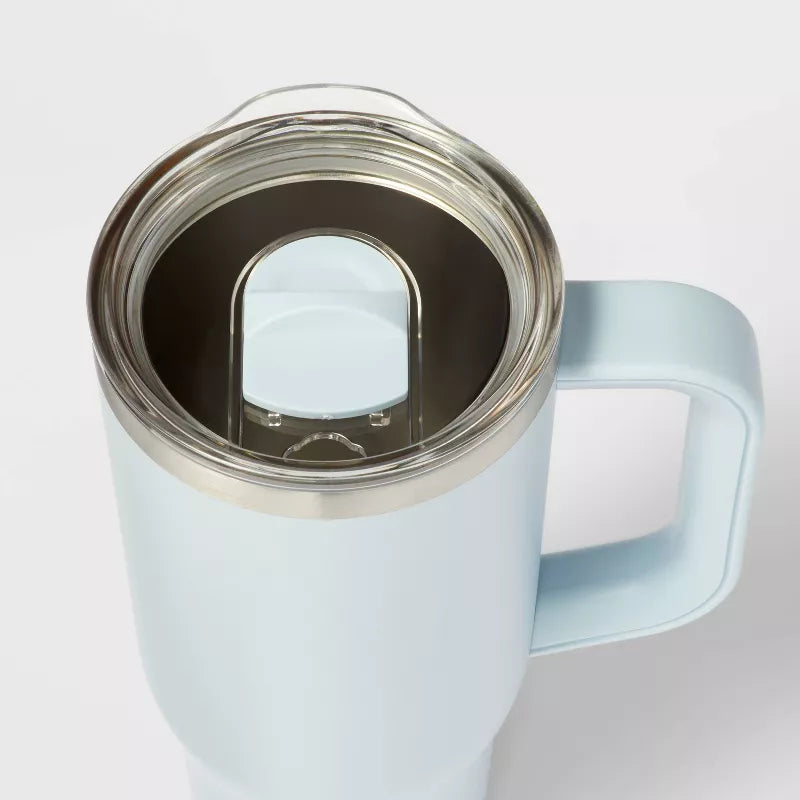 EMBARK 40OZ STAINLESS STEEL STRAW TUMBLER - LIGHT BLUE - Like New