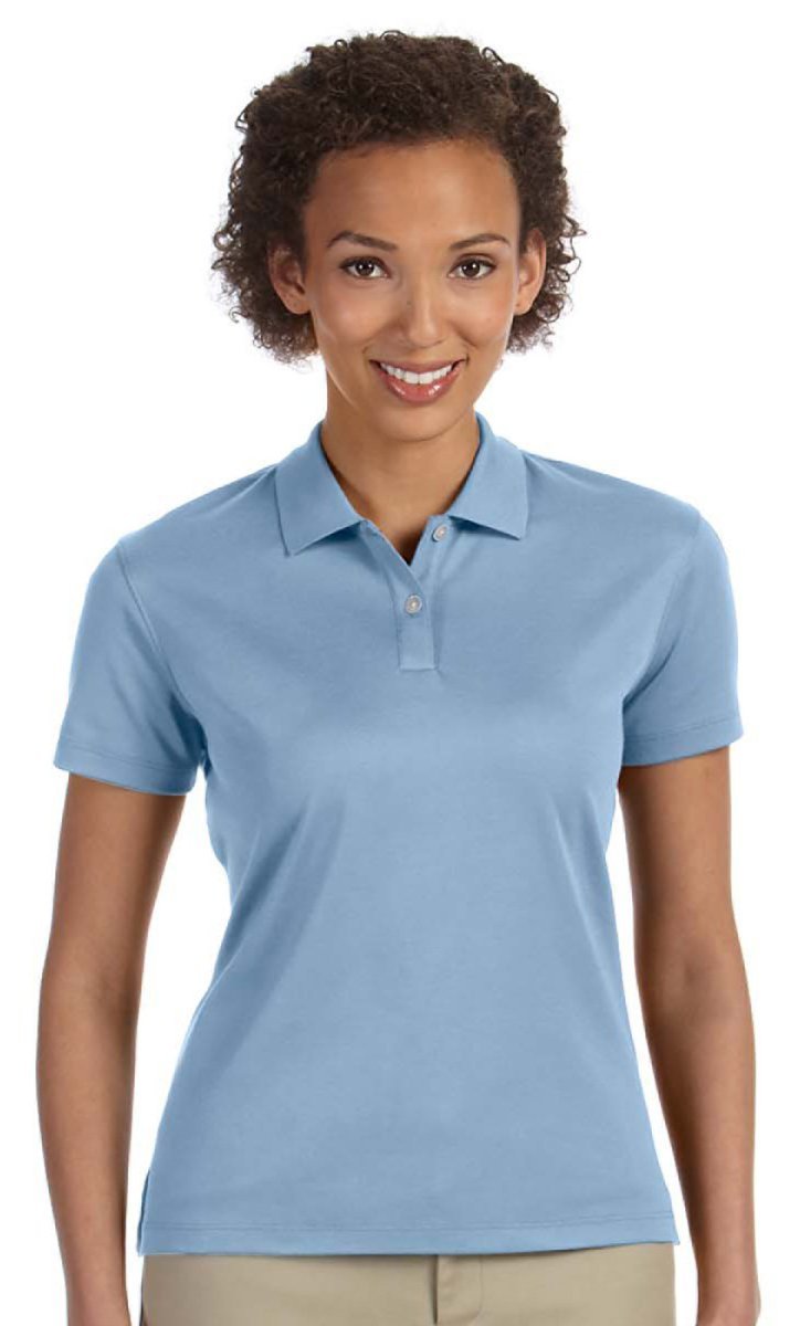 DEVON & JONES WOMENS PIMA-TECH JET PIQUÉ POLO - SIZE: WOMEN L - SLATE BLUE - Like New