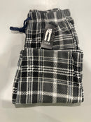 YUNA PAJAMA PANTS WOMENS MULTI PLAID MICROFLEECE SUPER - XL/XXL - GRAY/WHITE - Brand New