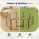 SMUG HEAVY-DUTY IRON DOG PLAYPEN 8 PANEL 32” DURABLE RUST-RESISTANT - BLACK - Like New