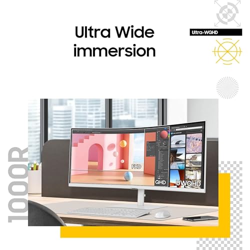 SAMSUNG 34” VIEWFINITY S65TC SERIES ULTRA-WQHD 1000R MONITOR LS34C650TANXGO - Like New