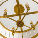 PARROT UNCLE 4-LIGHT MODERN DRUM MARBLE SEMI FLUSH MOUNT CEILING LIGHT - GOLDEN - Like New